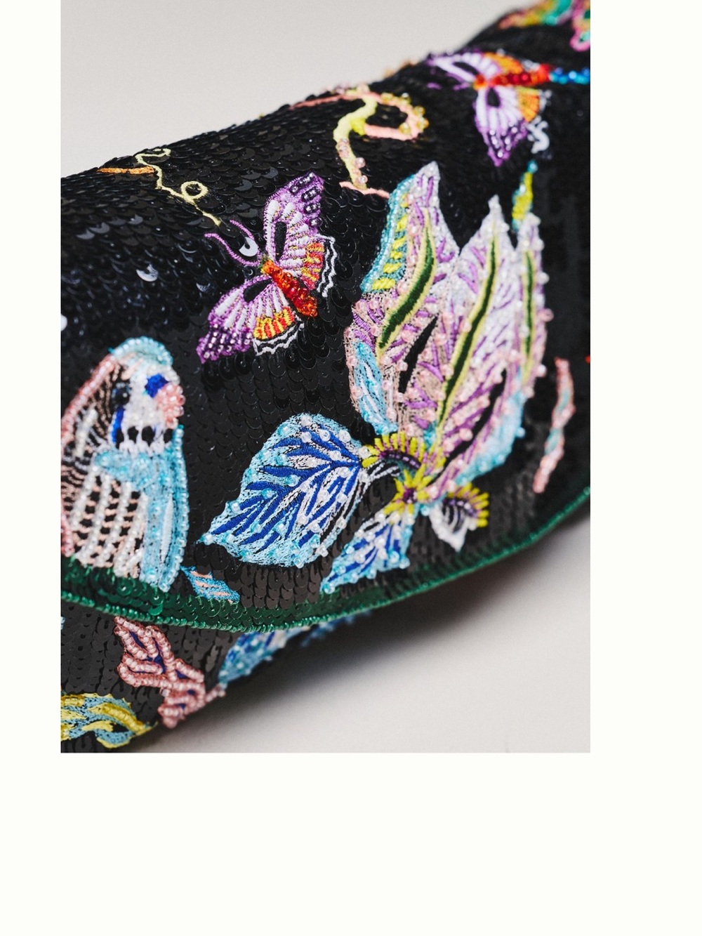 Celandine x Sara Gordon Embroidered Floral Black Shoulder Bag - Picture 3 of 3